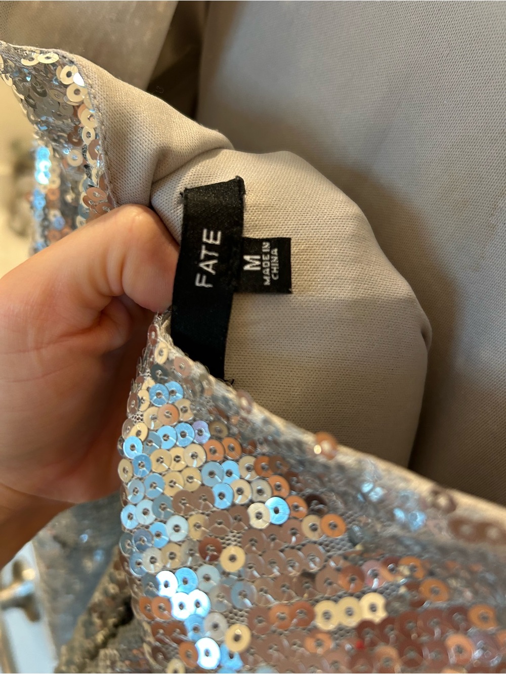 Fate Silver Sequin Short Sleeve Tunic - Picture 3 of 3